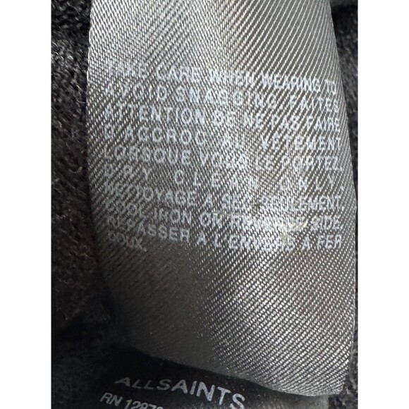 AllSaints Drina Cardigan Womens Size 4 Black Asymmetrical Zipper Drape Sweater - Picture 13 of 13